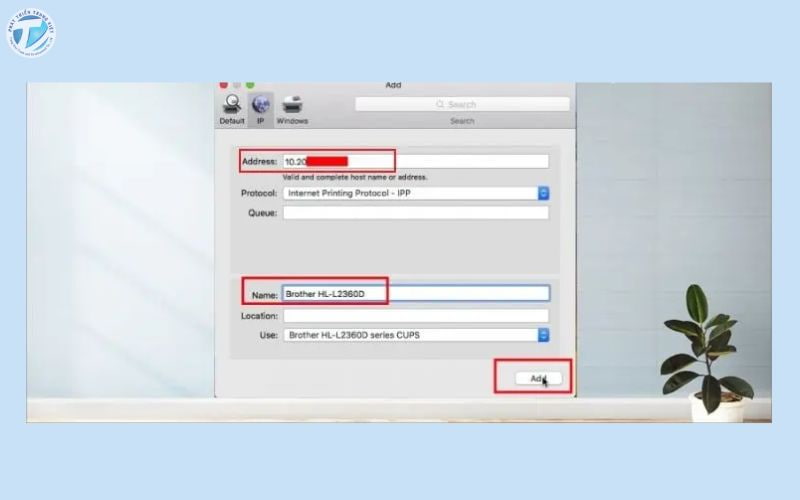 Cách kết nối máy tính với máy in qua mạng lan​ trên MacOS bước 4